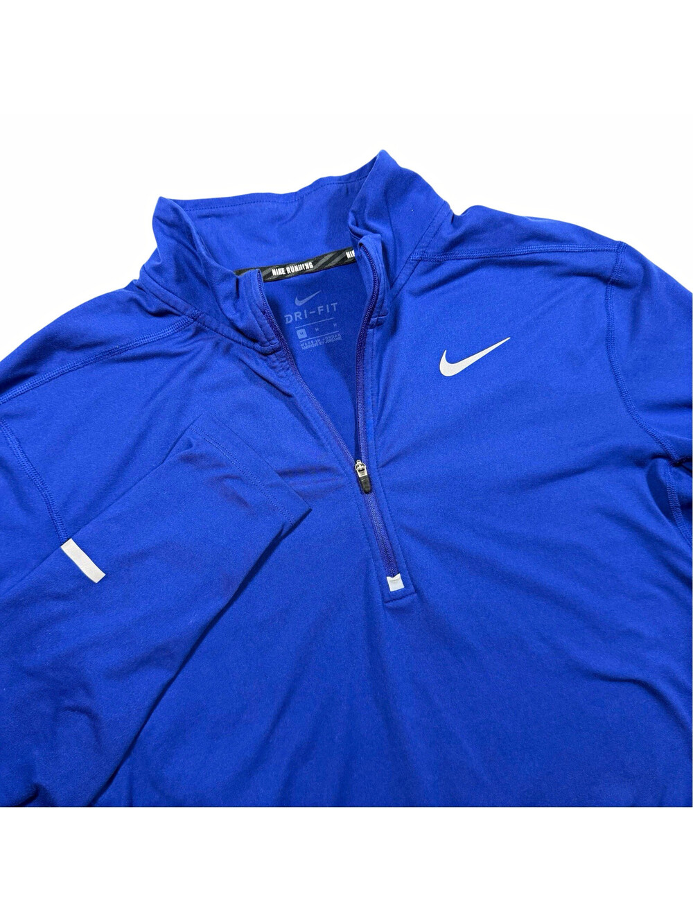 Nike Dri-FIT Men's Blue 1/4 Zip Mock Neck Long Sleeve Running Top M